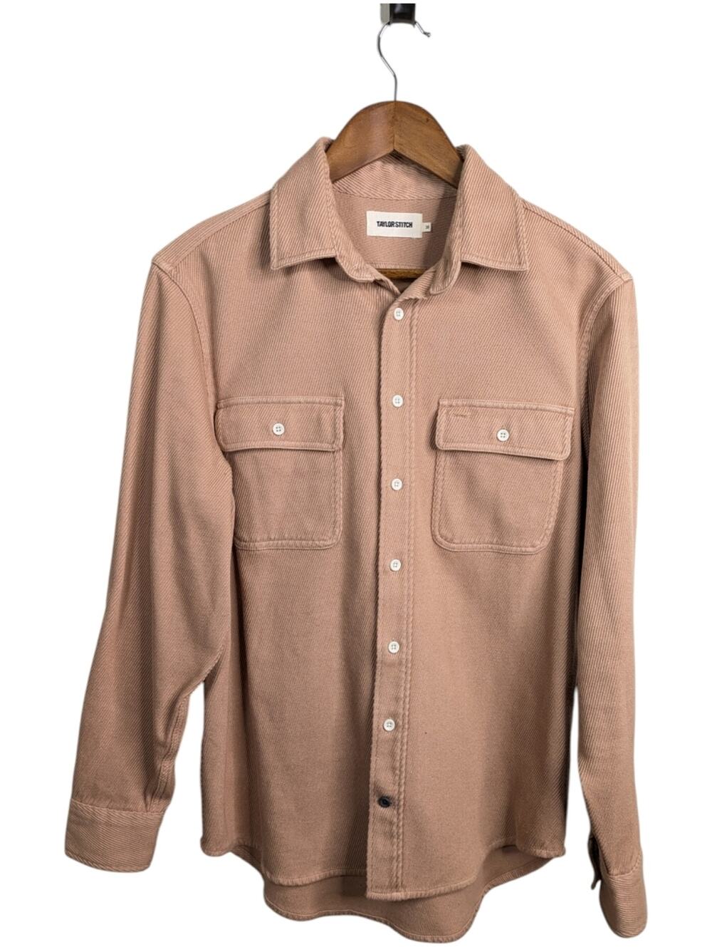 Taylor Stitch Ledge Shirt 38 Dusty Coral Corduroy Twill Workwear Button Down